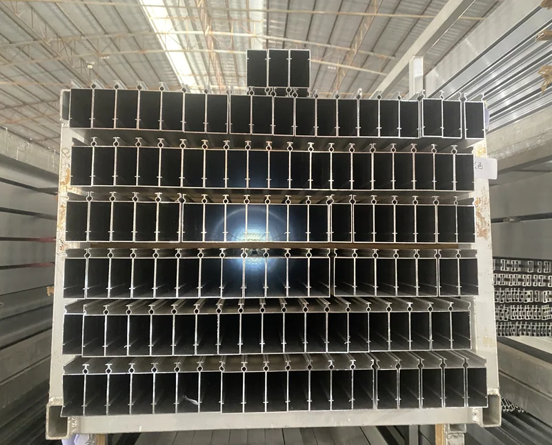 Curtain wall profiles in the rack hall