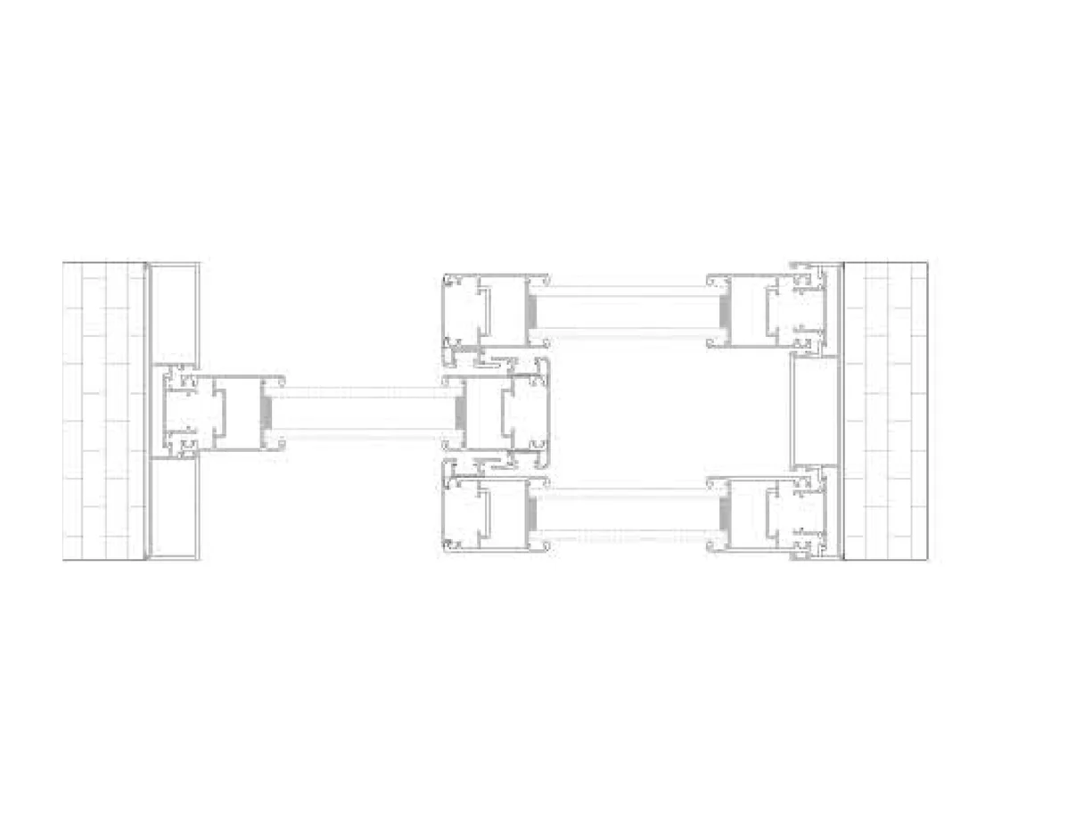 Assembly section drawing of the 35X48 wide layout between two wall sections