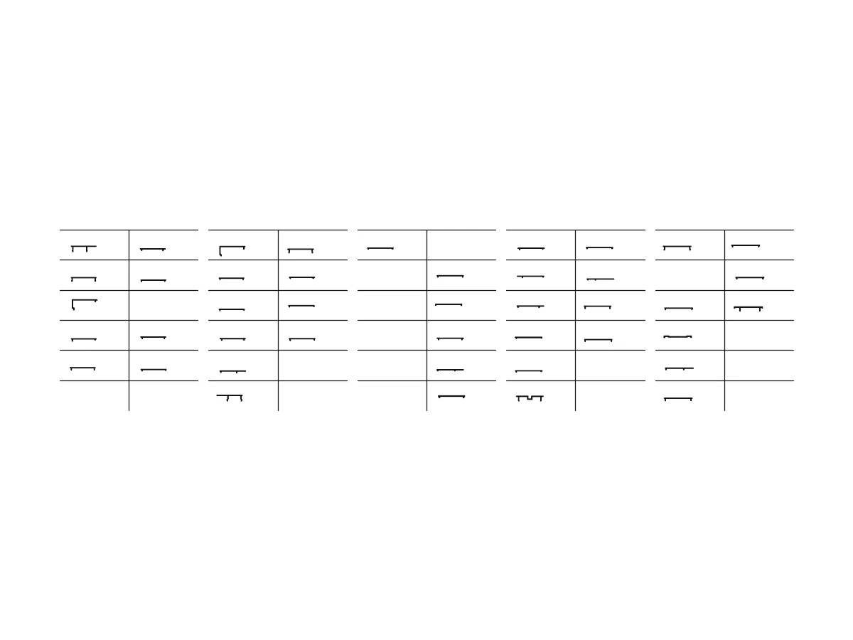 Parts table drawing of the facade cap and lock plate sections