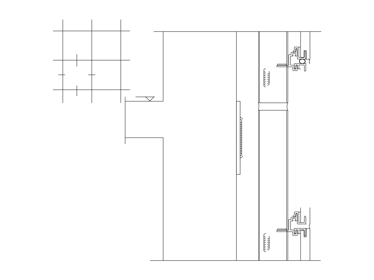 Stone bracket assembly section from the stone curtain wall catalogue detail set