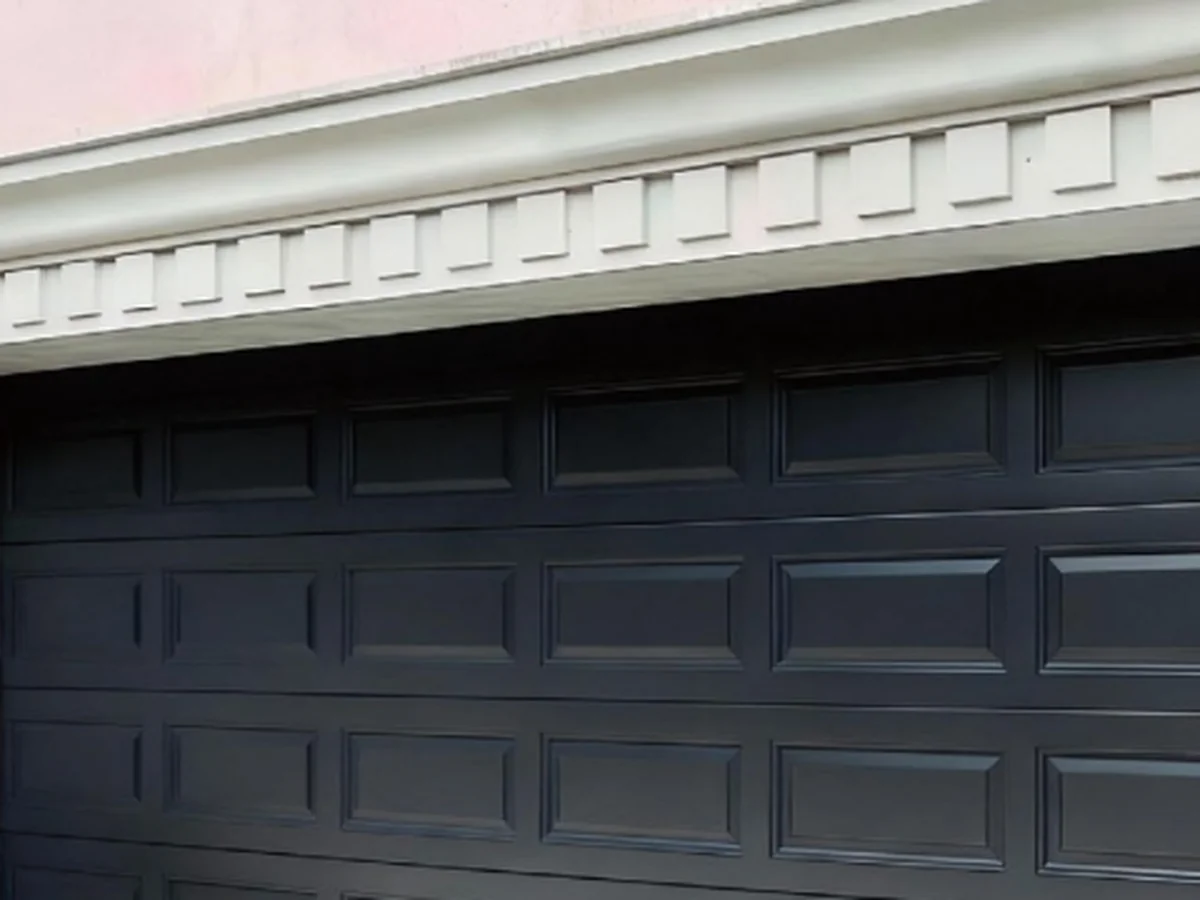 Cross-section drawing of the raised panel garage door raised panel and stile, dimensioned