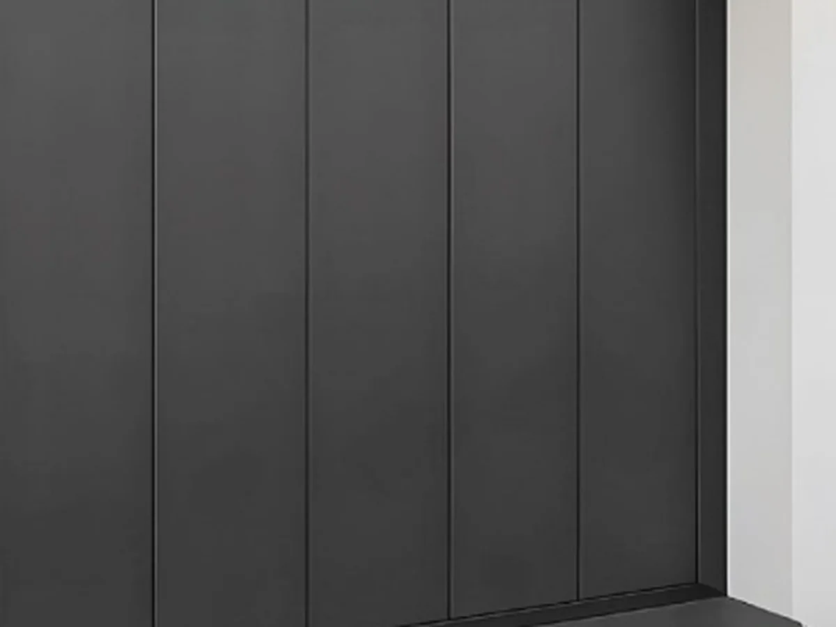 Drawing of the side sliding garage door wall-side stow and track run