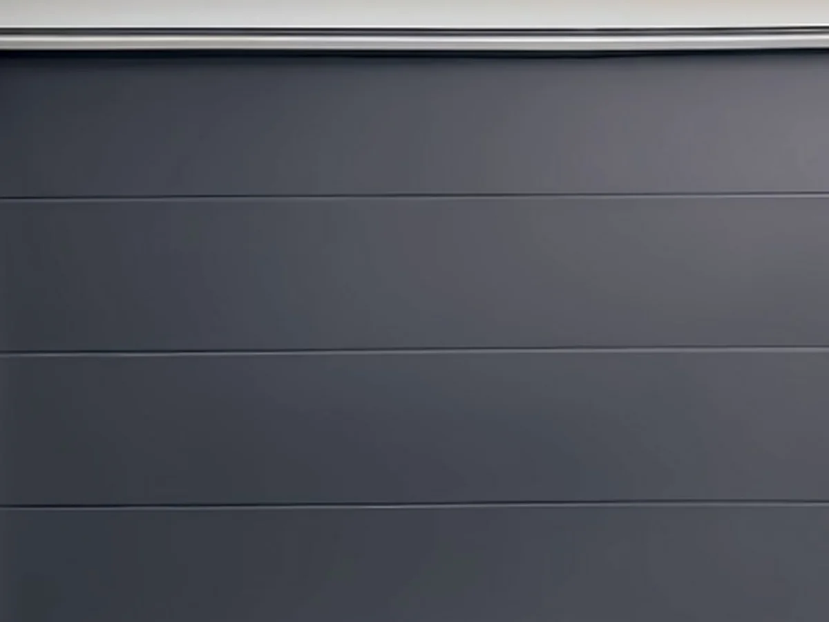 Drawing of the insulated steel garage door panel joint and leaf edge detail