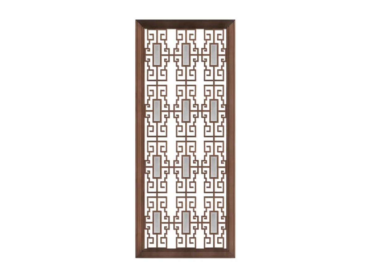 Decorative aluminium lattice panel with an open repeating pattern on a light background, catalogue studio shot